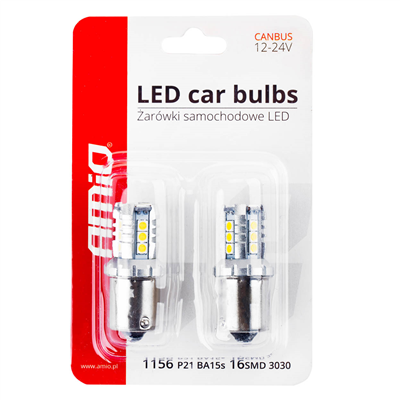 LED žiarovky CANBUS 3030 16SMD 1156 BA15S P21W R10W R5W White 12V/24V