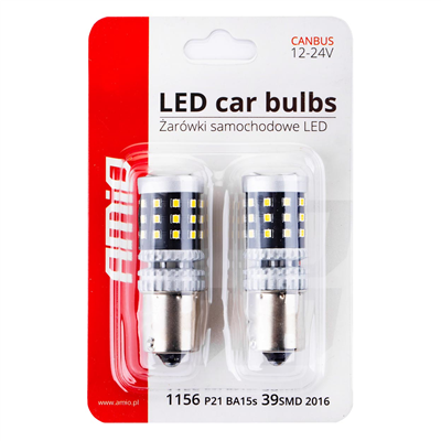 LED žiarovky CANBUS 2016 39SMD 1156 BA15S P21W R10W R5W White 12V/24V