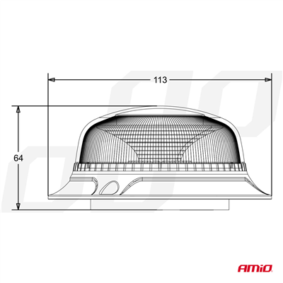 Výstražný maják W21m Magnet / 3 skrutky R65 R10 18LED 12/24V IP56