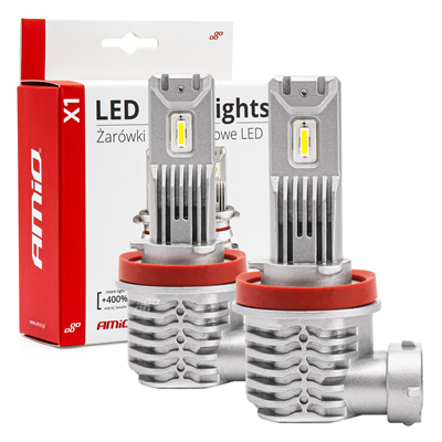 LED žiarovky hlavného svietenia H8/H9/H11/H16 X1 Series AMiO