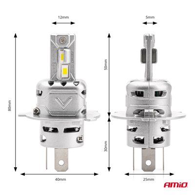 LED žiarovky hlavného svietenia H4/H19 X2 Series AMiO