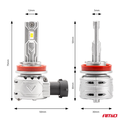 LED žiarovky hlavného svietenia H8/H9/H11/H16 X2 Series AMiO