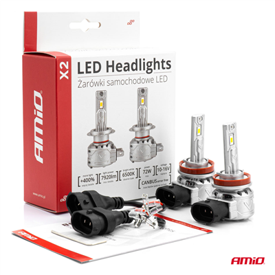 LED žiarovky hlavného svietenia H8/H9/H11/H16 X2 Series AMiO