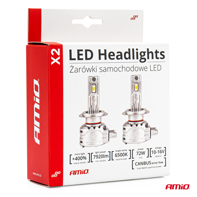 LED žiarovky hlavného svietenia H8/H9/H11/H16 X2 Series AMiO