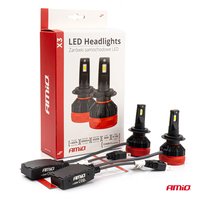 LED žiarovky hlavného svietenia H7/H18 X3 Series AMIO-02980