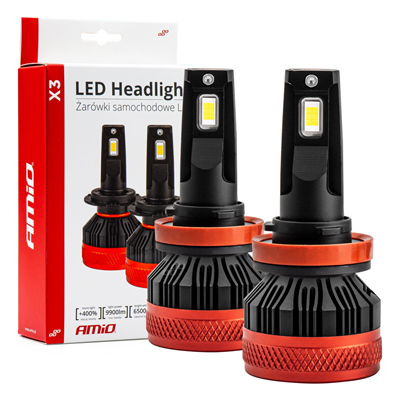 LED žiarovky hlavného svietenia H8/H9/H11/H16 X3 Series AMIO-02981