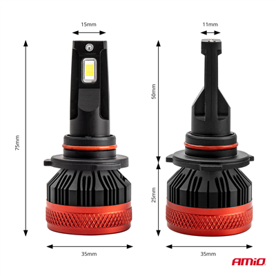 LED žiarovky hlavného svietenia HB3 9005/HIR1 9011/H10 X3 Series AMiO