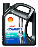 Shell 550053586 Advance 4T Ultra 10W-40 - 4L