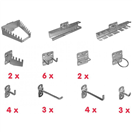 Güde 40768 SADA ZÁVĚSNÝCH HÁKŮ A DRŽÁKŮ