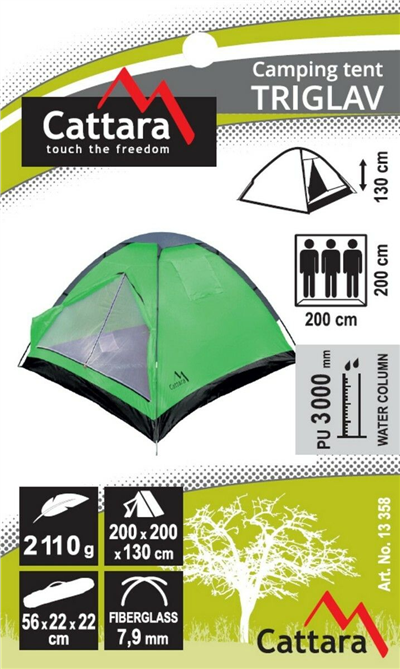 Stan TRIGLAV pro 3 osoby 200x200x130cm PU3000mm CATTARA