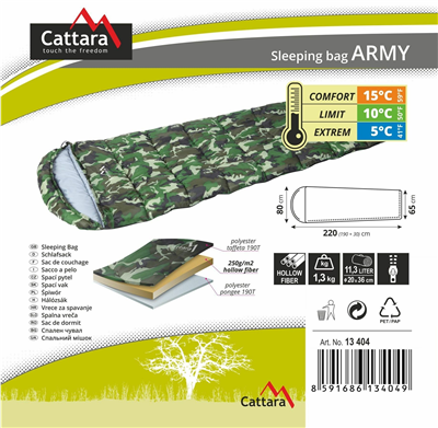 Spací pytel dekový ARMY 5°C CATTARA