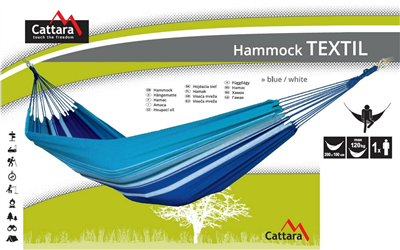 Houpací síť TEXTIL 200x100cm modro-bílá CATTARA