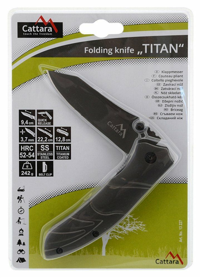 Nůž skládací TITAN s pojistkou 22cm CATTARA