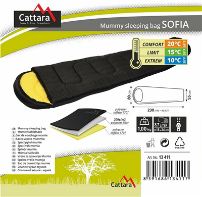 Spací pytel mumie SOFIA 10°C CATTARA