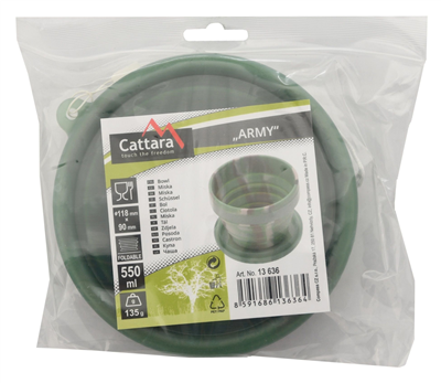 Silikonová skládací miska ARMY 550ml CATTARA