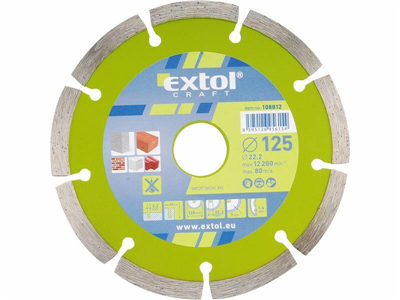 Kotouč diamantový řezný segmentový, 115x22,2mm, suché řezání EXTOL-CRAFT