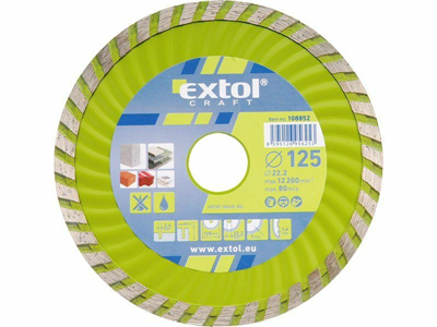 Kotouč diamantový řezný turbo, 230x22,2mm, suché i mokré řezání EXTOL-CRAFT