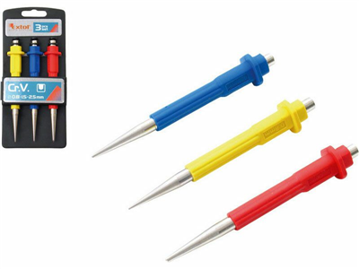Důlčíky, sada 3ks, 0,8-1,5-2,5mm, délka 125mm, CrV EXTOL-PREMIUM