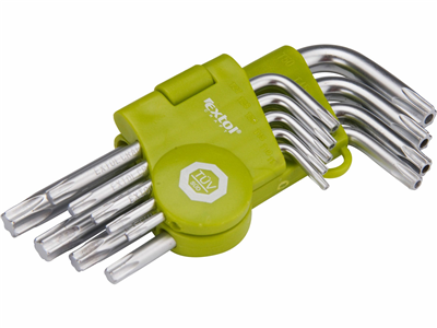 L-klíče TORX krátké, sada 9ks, T 10-15-20-25-27-30-40-45-50 EXTOL-CRAFT