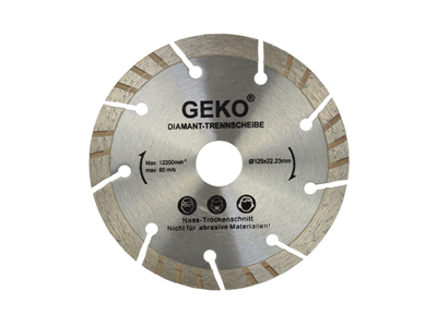 Kotouč diamantový řezný turbo-segmentový, 125x10x22mm GEKO
