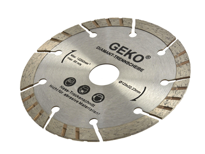 Kotouč diamantový řezný turbo-segmentový, 125x10x22mm GEKO