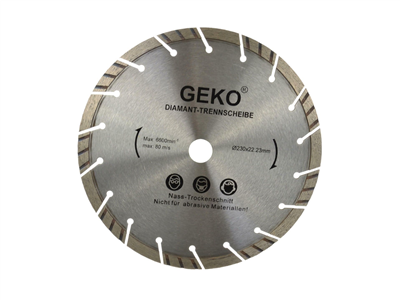 Kotouč diamantový řezný turbo-segmentový, 230x10x22mm GEKO