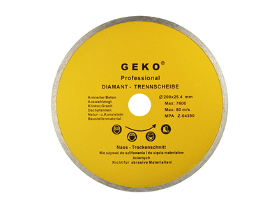 Kotouč diamantový řezný celoobvodový, 200x8x25,4mm GEKO