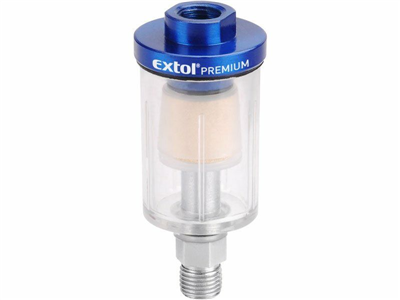 Filtr, max. pr. tlak 8bar (0,8Mpa), nádobka pro nečistoty a kondenzát 48ml EXTOL-PREMIUM