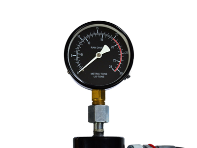 Hydraulický dílenský lis s manometrem a nožní pumpou 20t GEKO