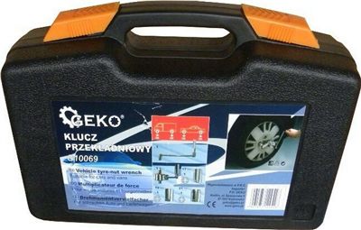 Ozubený klíč na kola 1/2, nástavce 17,19,21 GEKO