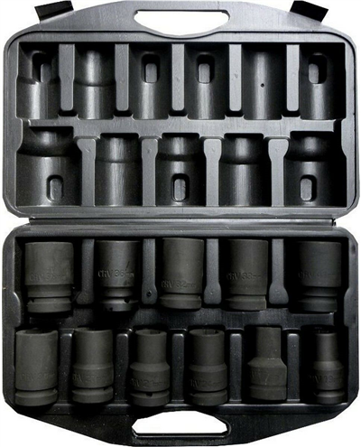 Hlavice nástrčná, rázová 1", sada 11ks, 17-41mm GEKO
