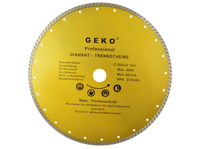 Kotouč diamantový řezný, TURBO, 350x8x32mm GEKO