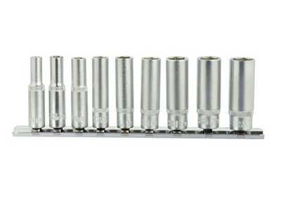 Hlavice nástrčné prodloužené, sada 9ks, 5-13mm GEKO