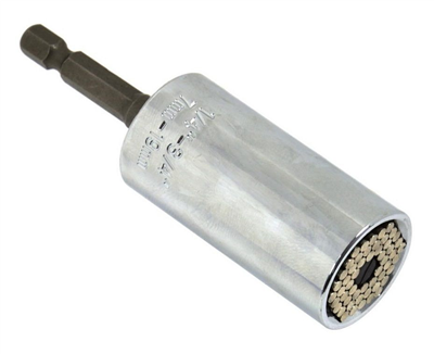 Univerzální nástrčná hlavice CrV 7-19mm + adaptér GEKO