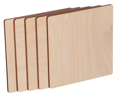 Dřevěné destičky CREATIVE WOOD SET 5, 10 x 10 cm SIXTOL