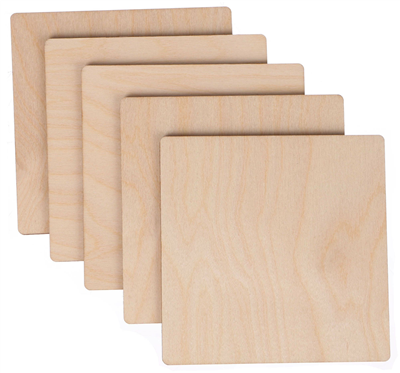 Dřevěné destičky CREATIVE WOOD SET 5, 10 x 10 cm SIXTOL