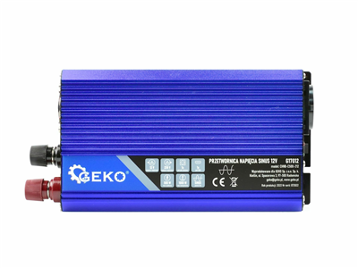 Měnič napětí 12/230V 500W/1000W, čistá sinusovka GEKO