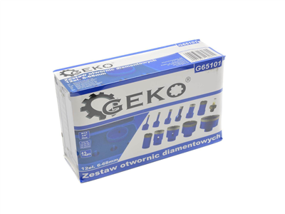 Korunkový vrták diamantový, sada 12ks, 6-68mm GEKO