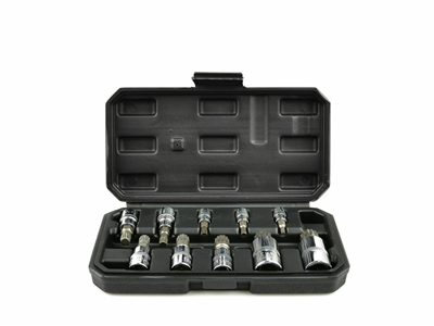 Hlavice zástrčné XZN 1/4”, 3/8”, 1/2”, M4-M18, sada 10ks GEKO