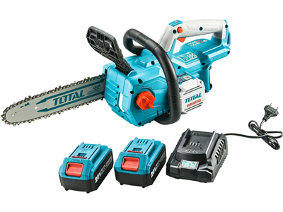 Pila řetězová aku 900W, BRUSHLESS, 20V Li-ion, 4.0Ah (2x), nabíječka, 30cm TOTAL TOOLS