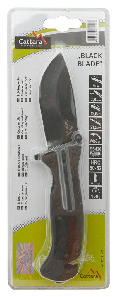 Nůž zavírací BLACK BLADE s pojistkou 21,7cm CATTARA
