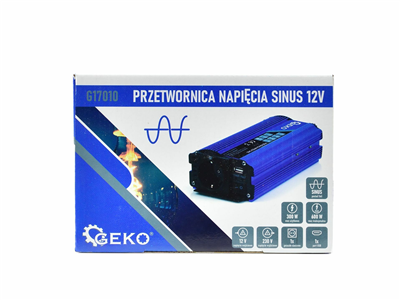 Měnič napětí 12/230V 300W/600W, čistá sinusovka GEKO