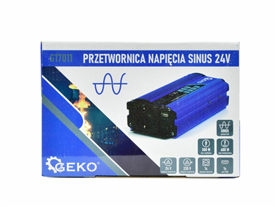 Měnič napětí 24/230V 300W/600W, čistá sinusovka GEKO