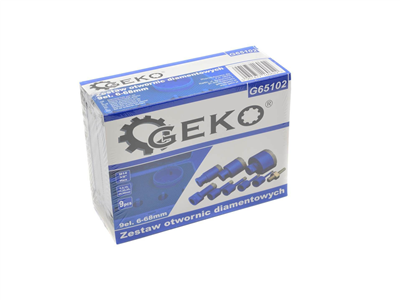Korunkový vrták diamantový, sada 9ks, 6-68mm GEKO