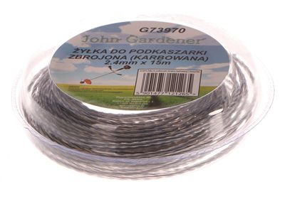 Struna do sekačky zesílená, 2,4mm, 15m, zvlněný profil, nylon GEKO