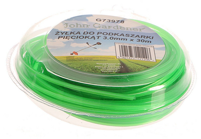 Struna do sekačky zelená zesílená, 3,0mm, 30m, hvězdicový profil, nylon GEKO