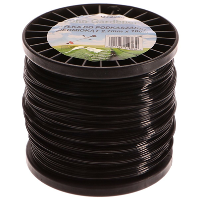 Struna do sekačky černá, 2,7mm, 100m, sedmihran, nylon GEKO