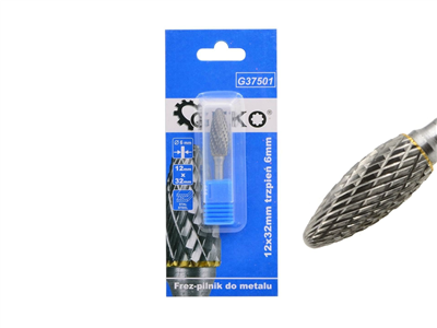 Stopková fréza na kov 12x32mm, plaménková GEKO