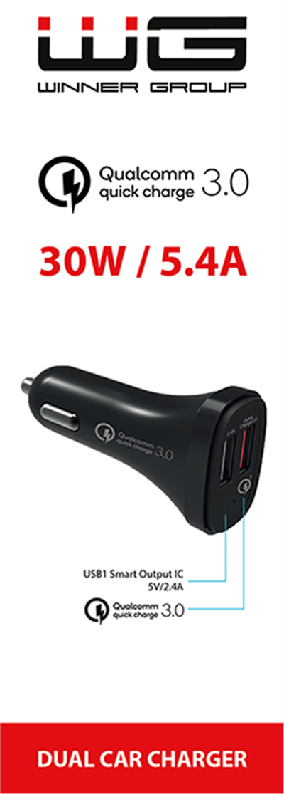 Nabíječka bez kabelu, 2x USB-A, 1x rychlonabíjení, 5,4 A