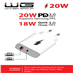Síťová nabíječka USB-A, type-C, až 20 W